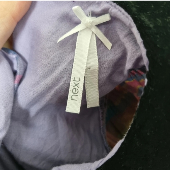 Next Toddler Dress 3-6 Months Check Tafetta With Velvet Collar Vintage Style - Picture 5 of 8